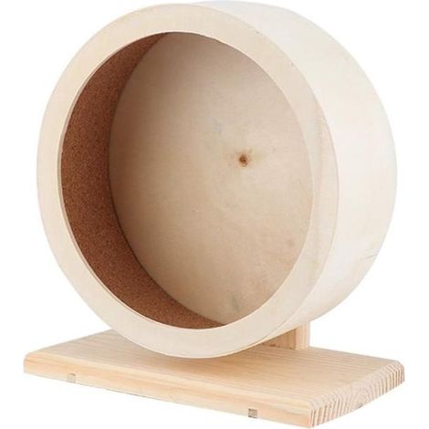 Roue D Exercice - Bois Naturel - Pour Hamsters Et Petits Animaux - Diametre 15 Cm - Largeur 8 Cm - 1 Piece