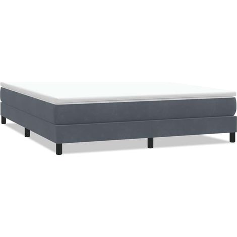 Maison Exclusive - Letto a Molle senza Materasso Grigio Scuro 180x220 cm Velluto (1/5)