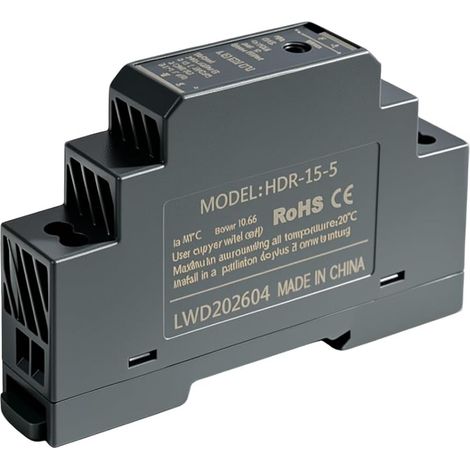 2 PCS Transformateurs 5V Sur Rail DIN Avec Sortie 5V DC 3A 15W, Montage Facile Sur Rail DIN TS 35, Alimentation 5V Stable Pour Armoires Électriques, Domotique Et Systèmes Automatisés (1/5)