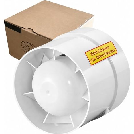 100mm Silent Air Extractor Fan Axial Duct Fan 14W 100m³/h Energy Efficient for Bathroom, Toilet, Basement, Kitchen, Garage, PVC 110/100 mm (1/5)