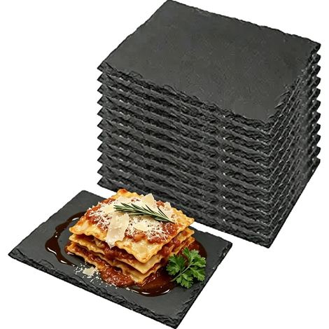 Panneau de service, ardoise naturelle de haute qualité, utilisation polyvalente, 12PCs 20x10cm (1/2)