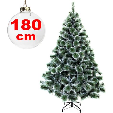 TrAdE Shop Traesio - Albero Di Natale Sintetico 180 Cm Innevato Decorazione Per Casa Scuola Ufficio -