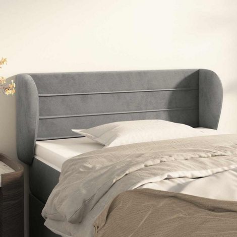 vidaXL Cabecero de terciopelo gris claro 103x23x78/88 cm (1/5)