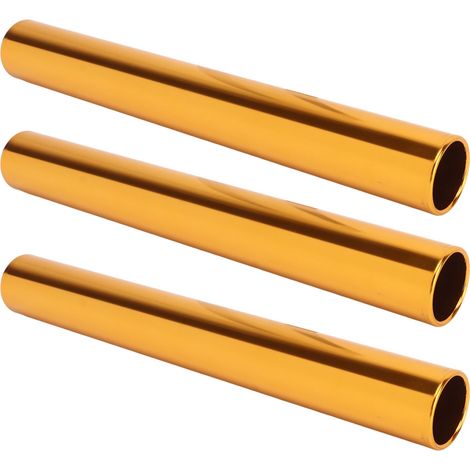 Set aus 3 Staffelstangen aus Aluminiumlegierung für Laufwettbewerbe, ideale Ausrüstung für Outdoor-Laufteams und Schülerstaffeln (goldfarben). (1/5)
