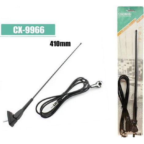 Trade Shop - Antenna Con Cavo Fm Radio Antenna Universale Tetto Auto 410mm Decorazione Cx-9966 -