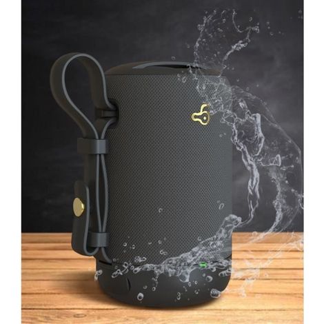 Enceinte sans fil Bluetooth portable 6-8h autonomie micro intégré avec corde - Gris Foncé (1/4)