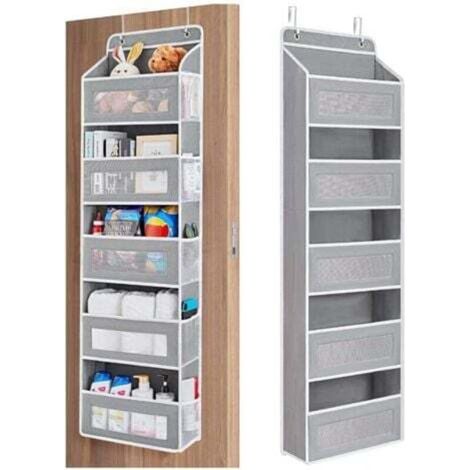Sac de rangement suspendu derrière la porte, sac de rangement pour chaussettes suspendues non tissées avec 5 poches, peut contenir jusqu'à 44 livres