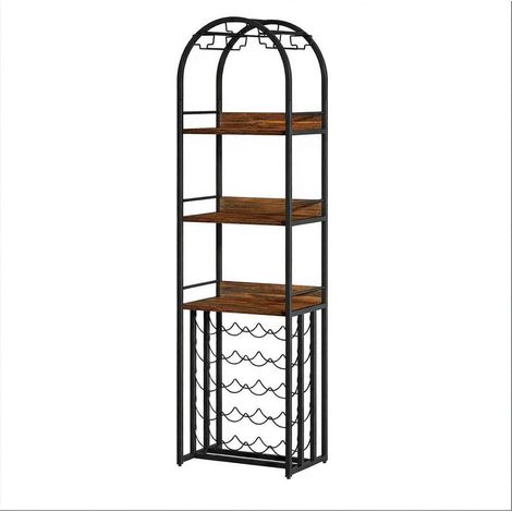 Portabottiglie vintage da terra per 30 bottiglie in MDF e acciaio HOMVRA (1/5)