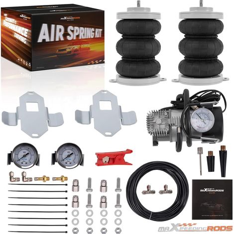 2x Suspension Pneumatique 5000kg 5000 Kg, Compresseur 12 V, Conduite D'Air, ArrièRe Gauche Et Droite, Taille Du Raccord D'Air Individuel G1/8 (1/5)