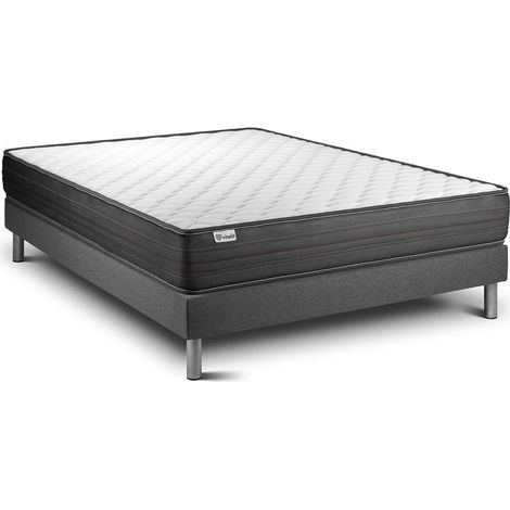 Matratzenset VITALPOWER 140 x 220 cm Bettrahmen Kit grau