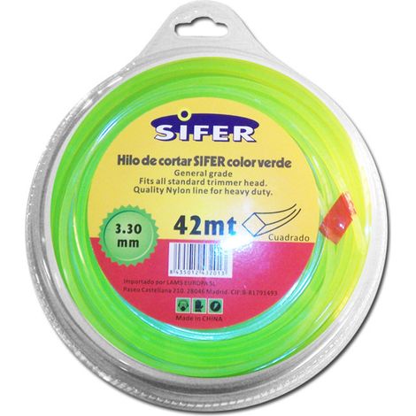Decespugliatore SIFER FILO QUADRATO VERDE 3,30 MM x 42 MT 48222072