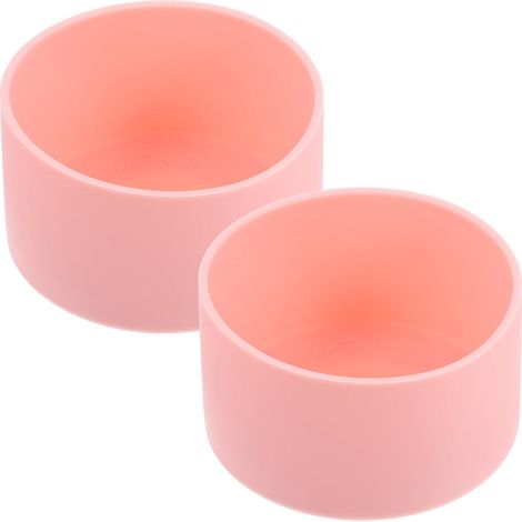 Set of 2 Pink Silicone Sleeves for Water Bottles and Glass Bottles, Practical and Decorative Protection Against Shocks and Scratches (1/5)