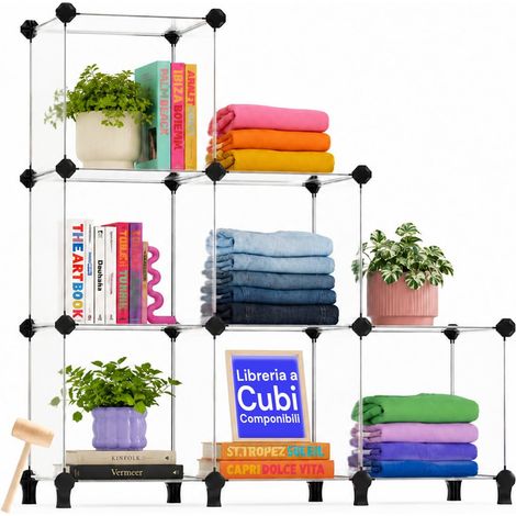 Étagère à Cubes modulable 6 étagères modulables économe en Place 30 x 30 x 30 cm, Blanc – Idéal pour Chambre, entrée et Bureau – Structure résistante et Facile à Monter (1/5)