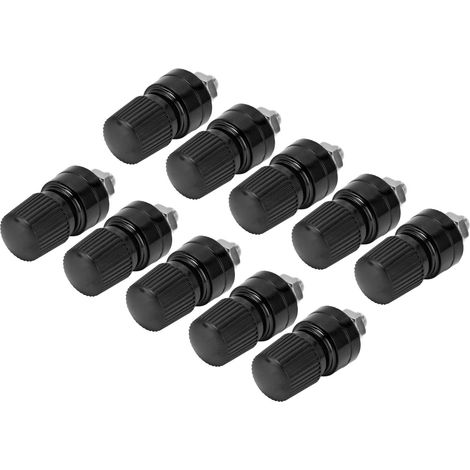 Lot de 10 Bornes de Liaison M6 Laiton Nickelé, Connecteur à Souder, Tige Filetée 0-380V Noir (1/5)