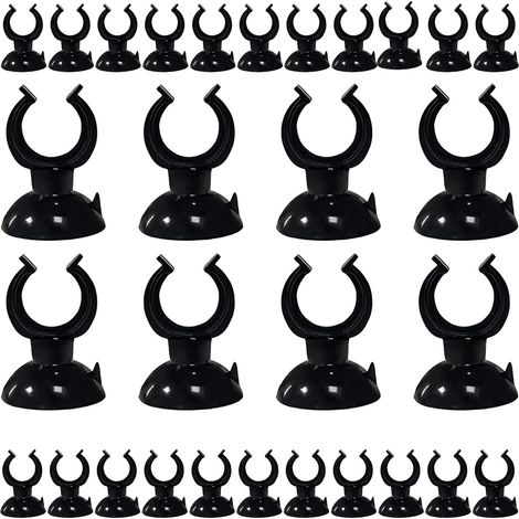 Lot de 30 ventouses, noir, fixation forte, réutilisable, pour aquarium (1/5)
