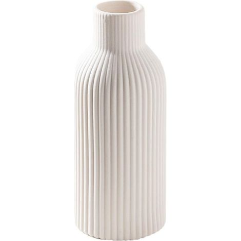 Vase moderne en résine blanche – motif délicat – décoration intérieure minimaliste – dimensions calibre env. 3,7cm longueur env. 8,2cm hauteur env. 25CM (1/5)
