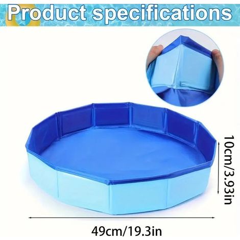 Faltbares, blaues Waschbecken aus Verbundstoff, 50 × 10 cm, ohne Abflussstopfen, für Haustiere und Kinder (1/5)