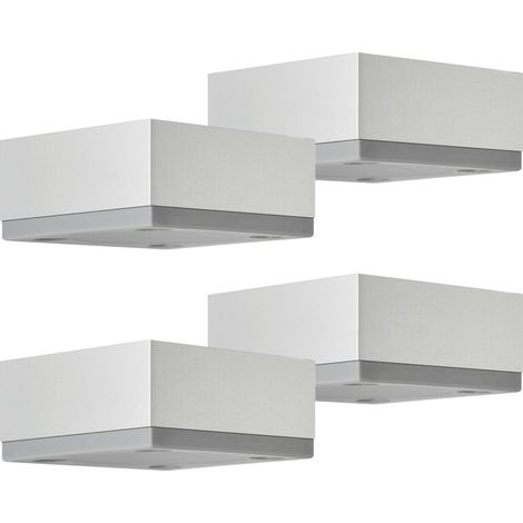 4er Set Möbelfüße MOTEL 65 x 65 mm Höhe 25 mm Silberoptik eloxiert (1/2)