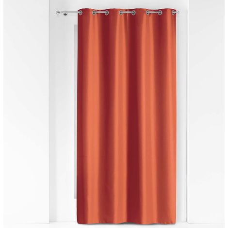 Rideau À Œillets 140 x 260 cm Polyester Uni Essentiel - Terracotta