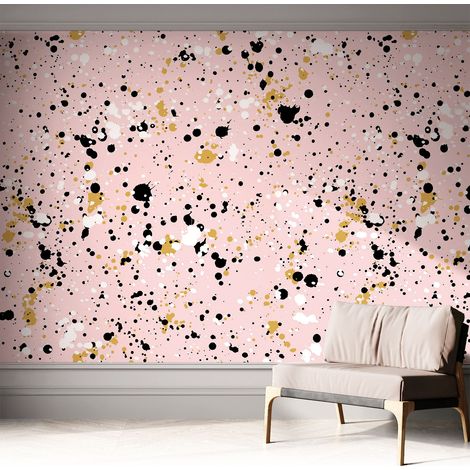 Papier peint adhésif décoratif avec colle pour salon chambre et bureau Installation rapide Taches artistiques 312x219 cm (1/5)