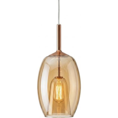 Vetro Borosilicato Contemporaneo Rain Ambra Trasparente D17 Senza Rosone (1/2)