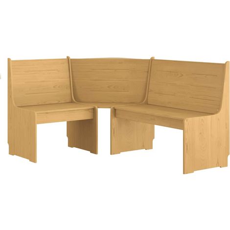 Banc d'angle REINE 151 cm marron miel bois de pin solide (1/5)