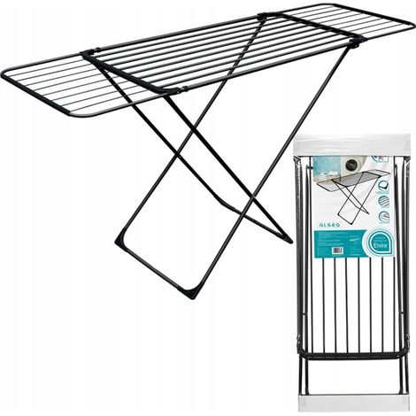 Séchoir à linge de balcon, sur pied, noir, 173 x 55 x 94 cm (1/3)