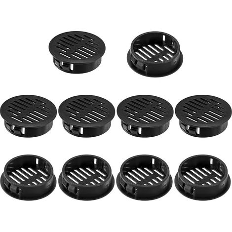 10-Pack Circular Air Vent Grills For Soffites, 35mm/1.4" Plastic Air Vent Grills Cover Circular Air Vent Grills for Bathroom Home [Black] (1/5)