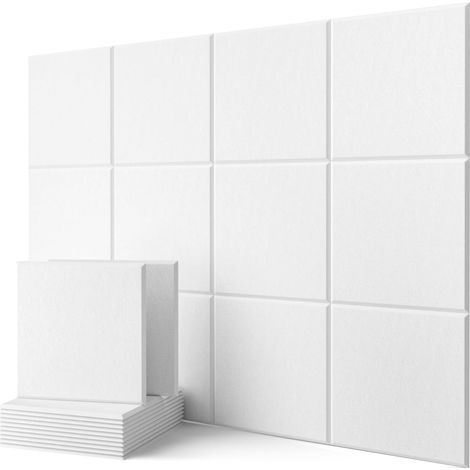 – Lot de 12 panneaux acoustiques carrés 30x30cm – Insonorisants pour murs et plafonds – Absorption sonore efficace – Installation facile (1/5)