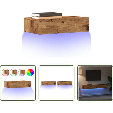 LED-Leuchten - TV-Schränke mit LED-Leuchten 2 Stk. Altholz-Optik 60x35x15,5 cm (1/5)