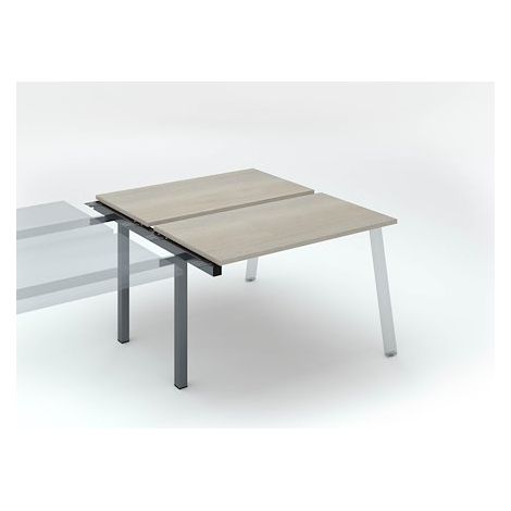 Pôle de 2 bureaux droits chêne gris L 120 x P 60 cm, piétement métal anthracite - Arch - Elément suivant - Maxiburo
