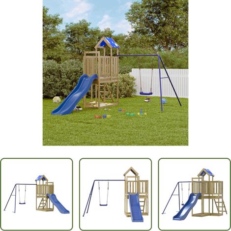 Holzspielplatz -  Spielturm Imprägniertes Kiefernholz