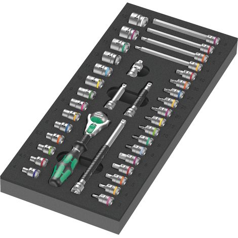 Wera Zyklop 05150110001 Außen-Sechskant, Außen-Vierkant, TORX Zyklop-Knarre 37teilig 1/4"