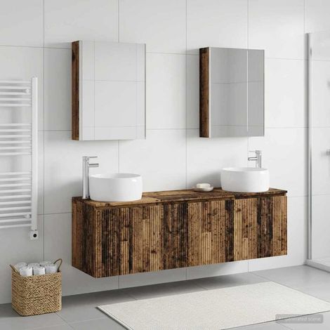 vidaXL Bathroom Cabinet Set 5 pcs Old Wood Engineered Wood (1/5)