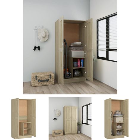 The Living Store Kleiderschrank Sonoma-Eiche 82,5x51,5x180 cm Holzwerkstoff -  Kleiderschränke (1/5)