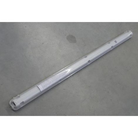 Plafonnier étanche fluo 1x58W gris 1600x99mm avec réflecteur et tube T8 culot G13 alim 230V IP66 HYDRO 921 DISANO (1/2)