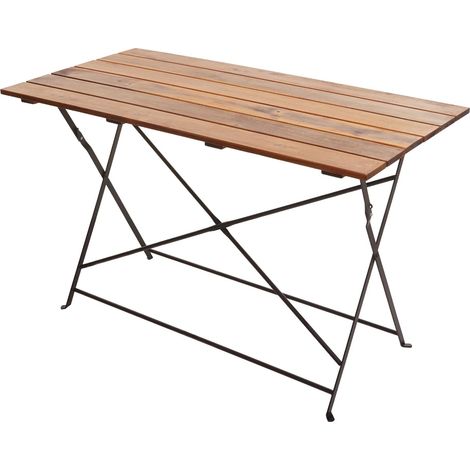 Biergartentisch HHG-438, Klapptisch Gartentisch, Gastronomie-Qualität Akazie MVG-zertifiziert 120x60cm braun