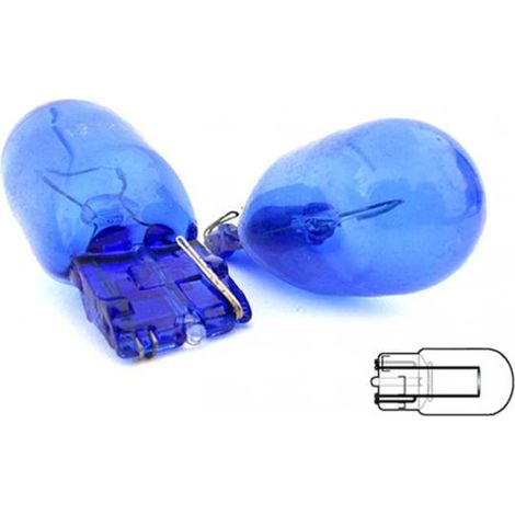 Coppia lampade alogene T20 W21W 12V 21W vetro azzurrato effetto Xenon (1/3)
