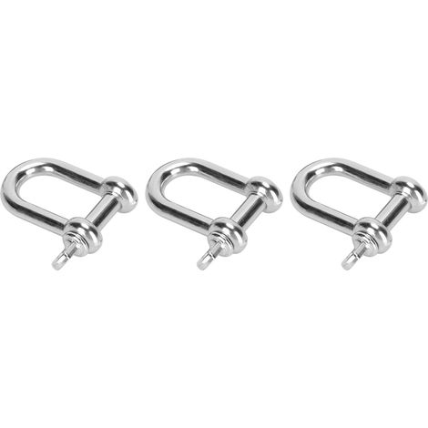3 pièces U Shackle en Alliage de Zinc, Anneau D pour Bracelet Paracord, Fermoir à Tête Plate (1/5)