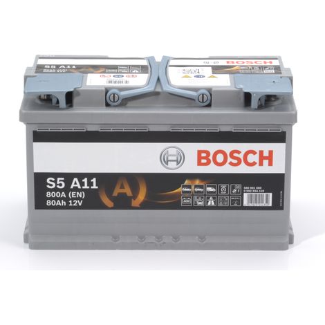 Bosch – Batterie de démarrage auto 12V 80Ah 800A EN – Technologie AGM – Compatible Start-Stop – Dimensions 315x175x190mm (1/6)