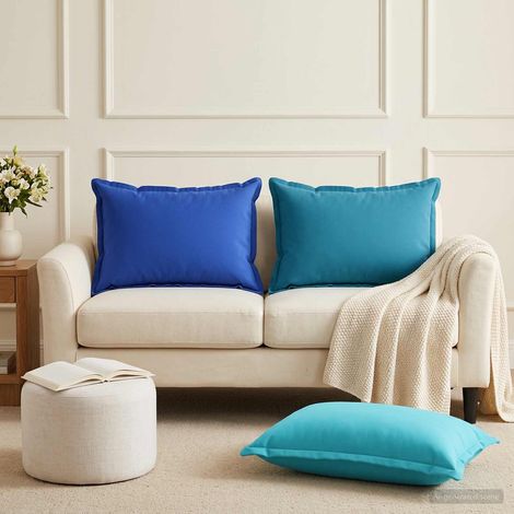 vidaXL Cushion Cover 6 pcs HOUTEN Royal Blue 50 x 80 cm Polyester (1/5)
