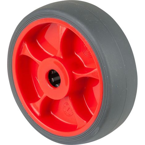 BS Rollen Gummirad B44, Durchmesser 100, F003 grau, Achs, Durchmesser 12, 100kg