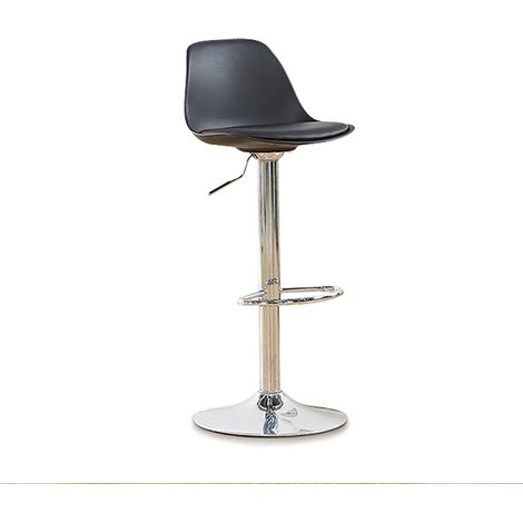 Designetsamaison – Tabouret de bar noir 103 cm – Hauteur assise réglable 60-80 cm – Plastique renforcé – Pivote à 360° – Vendu à l'unité
