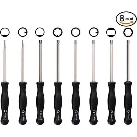 8 Pcs Tournevis de Réglage de Carburateur Tournevis pour Carburateur Nettoyage Moteur Réparation Convient à La Plupart des Moteurs de 2 Cycles (8 pcs tournevis avec boîte&aiguille) (1/5)