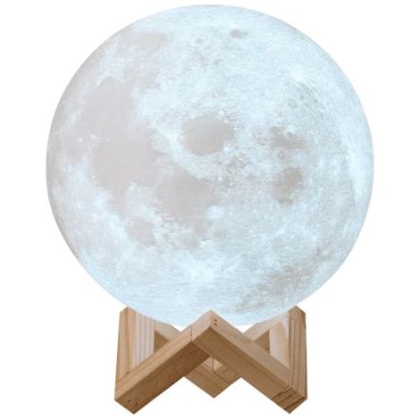 Lampe à poser - AVIZAR - Modèle Voyage sur la Lune - Blanc / Bleu - Pour Enfant - Design Contemporain