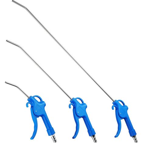 3 Stück Ausblaspistole Druckluft Set, Lang Druckluftpistole Pressluftpistole, Luftblaspistole Düse 95mm 295mm 490mm (blau) (1/5)
