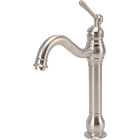 Robinet de lavabo en cuivre brossé, style rétro industriel, mitigeur à poignée unique pour lavabo sur plan. (1/5)