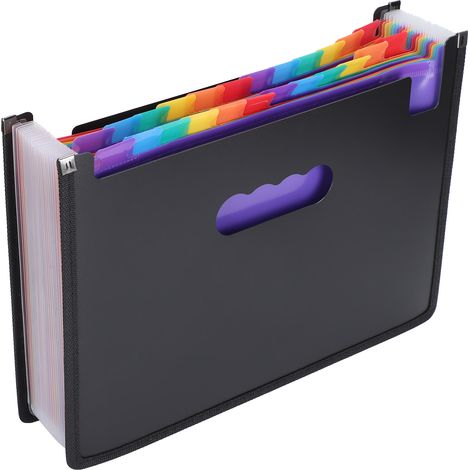 Classeur rétractable portable à 24 compartiments extensible en accordéon - Fournitures scolaires (1/5)