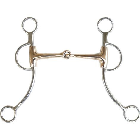 Morso Brad Ren’s in acciaio inox snodato con imboccatura in rame - Argento