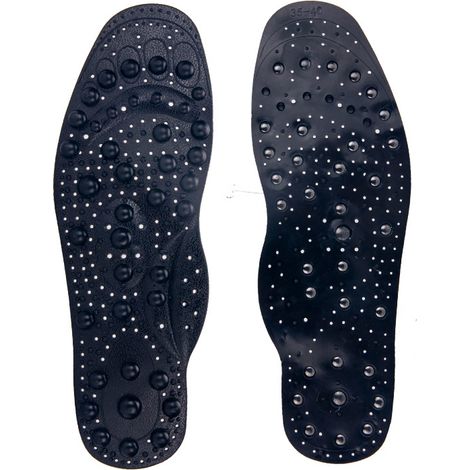 Semelles magnétiques de massage par points d\'acupuncture à 68 aimants Semelles magnétiques en PVC Semelles de thérapie par acupression Semelles de massage par thérapie magnétique (1/4)